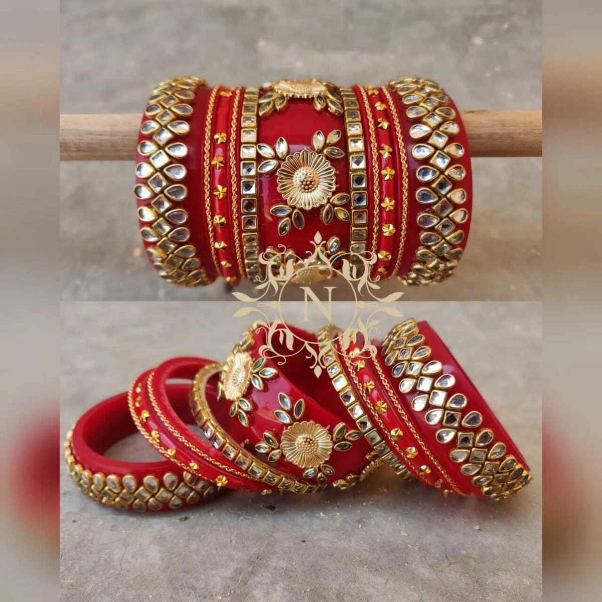 Red wedding deals bangle set
