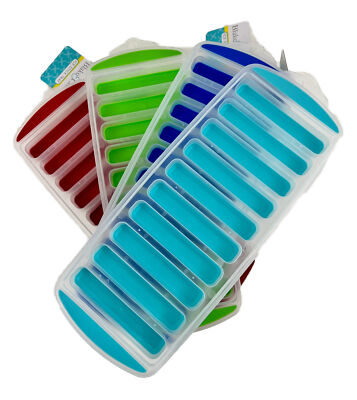 4 Pack Water Bottle Ice Stick Cube Tray Candy Mold Easy Release Pop Out