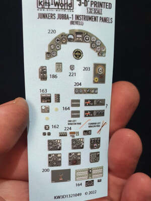 Kits-World 3D1321049 1:32 Full Colour 3D Decals - Junkers Ju-88A-1 Cockpit Instr