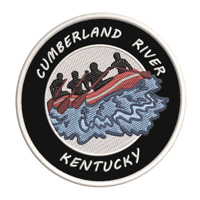 Cumberland River, Kentucky Patch Embroidered iron-on Applique Water Rafting Natu