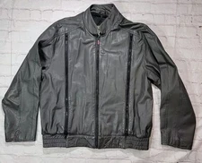 Vtg Hein Gericke Echt Leder Gray Leather Motorcycle Ventilation Jacket Size 40 