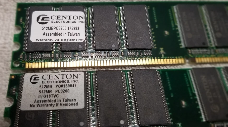 Centon 1.25GB PC3200 512MBx2 PC3200 400MHz DDR &256mb PC2700 Memory Mac rdy - Image 2 of 3