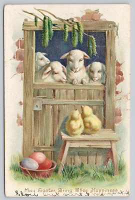 Postcard Easter Greetings Embossed Divided Back C1907