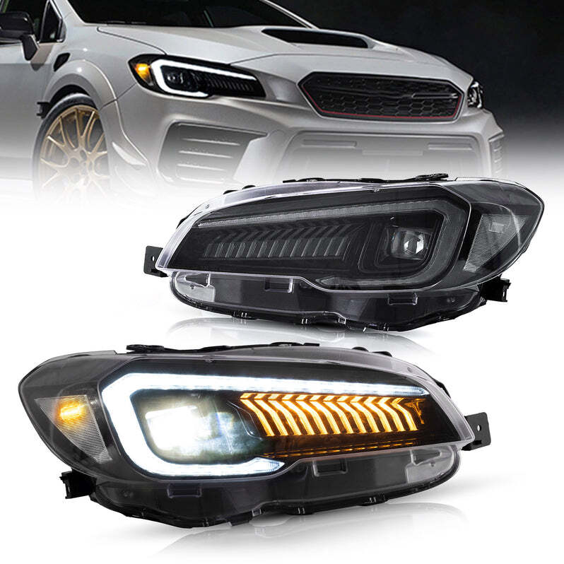 PAIR LED Headlights Clear Side Marker Fit For 2015 - 2021 Subaru