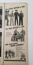 1950 HD Lee men's Workwear bib overalls Western vintage clothing ad