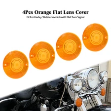 4x Amber Yellow Turn Signal Light Lens Cover For Harley 86-2023 Heritage Softail