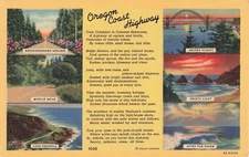 Postcard Oregon Coast Highway, Multiple Views VTG VPC01.
