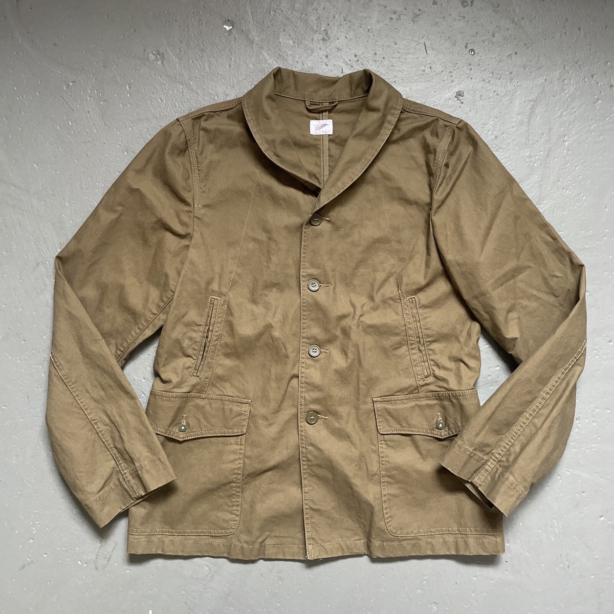 Garbstore Canvas Shawl Collar Work Military Style Jacket Coat Mens