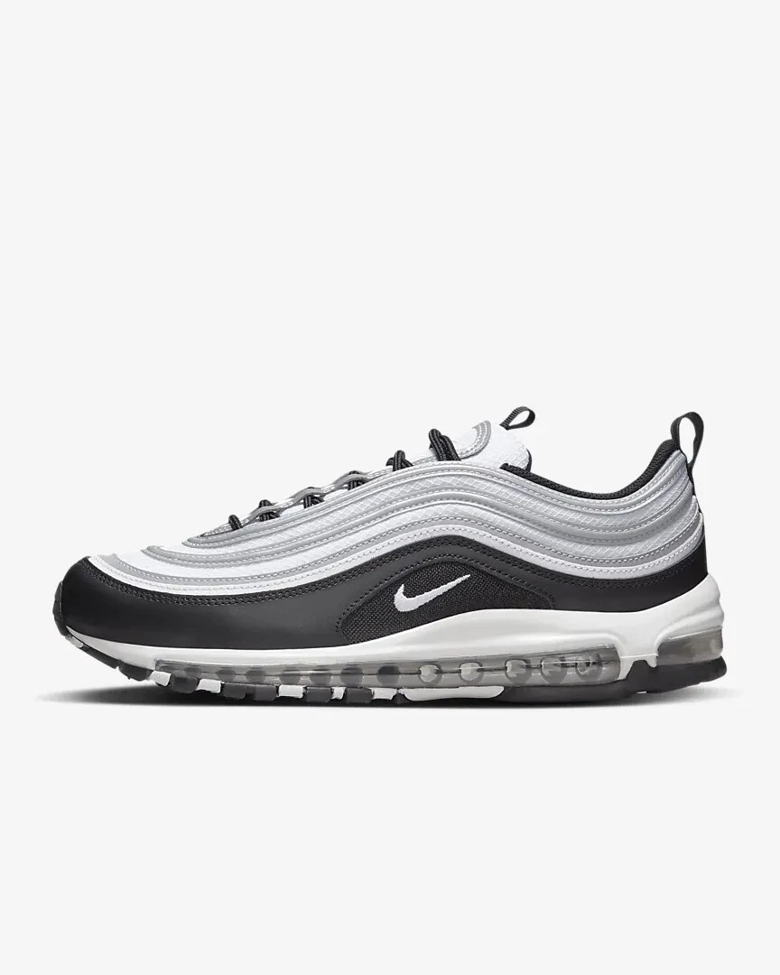 Nike Air Max 97 Black White Reflective Silver bullet Mens running New 8-15 | eBay