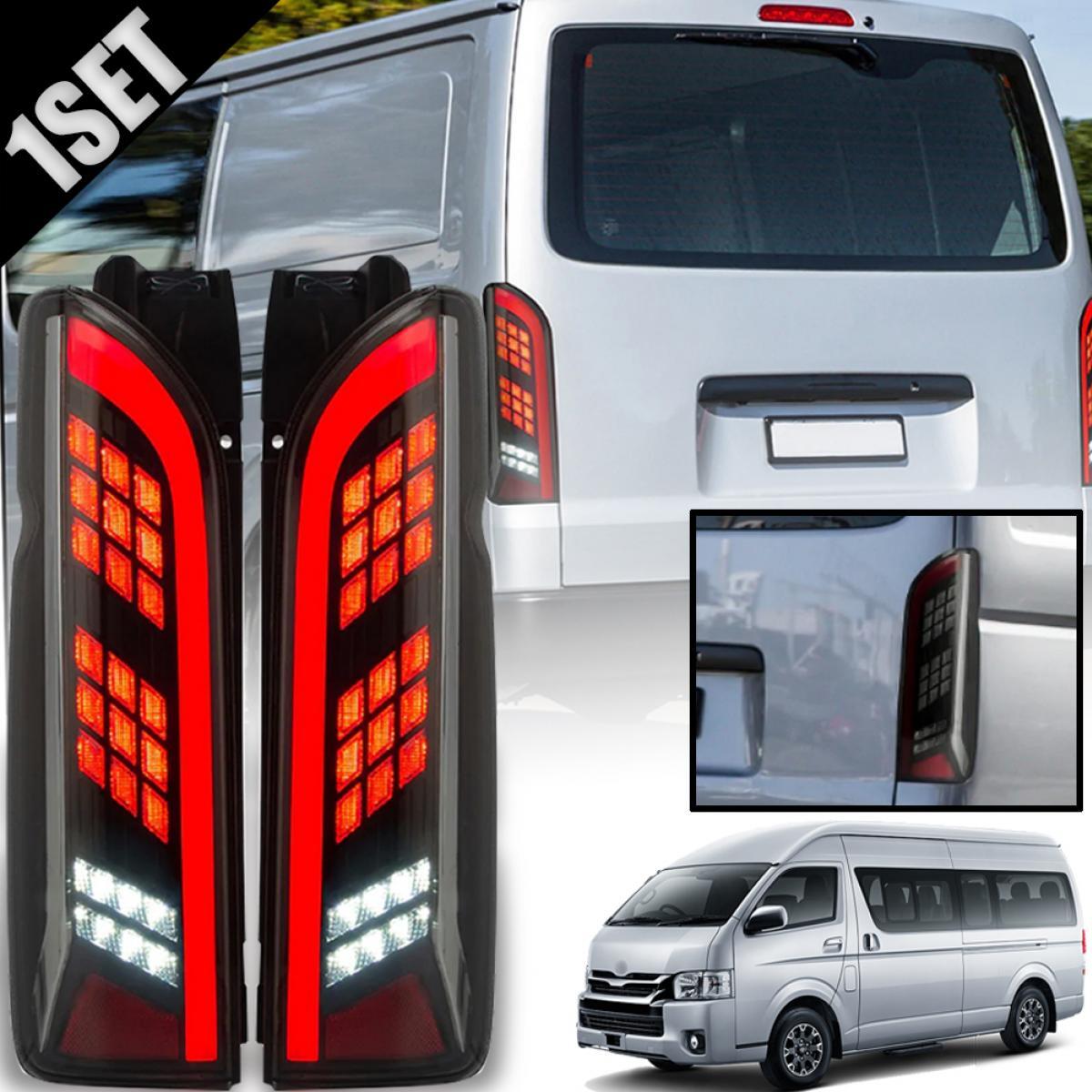 EURO-TRAIL LAMP HIACE テールランプ SET Tail Lamp Rear Light LED Smoke Lens For Toyota HiAce Van