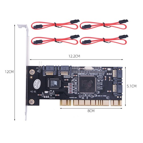 PCI To 4 Ports SATA Controller RAID CARD PCI Sata Sil3114 Supports 3TBx4 HDD - Picture 3 of 9
