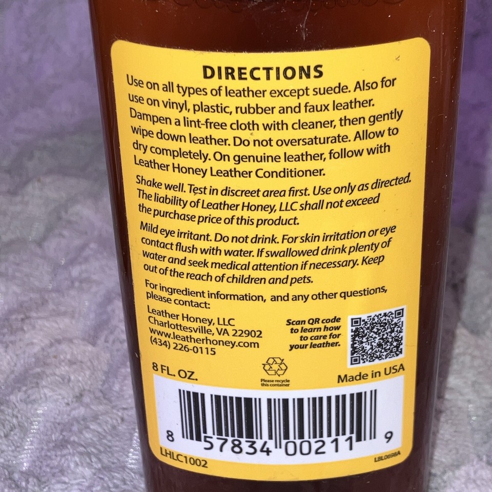 Leather Honey Complete Leather Care Kit with Cleaner & Conditioner Used