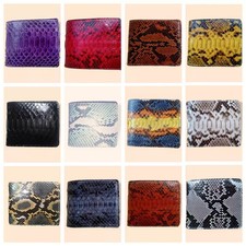 100 Genuine Snake Skin Leather Men's Wallet Bifold Red
