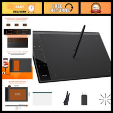 10x6 Drawing Tablet, 16384 Levels Pressure Sensitivity, Battery-Free Stylus, Art