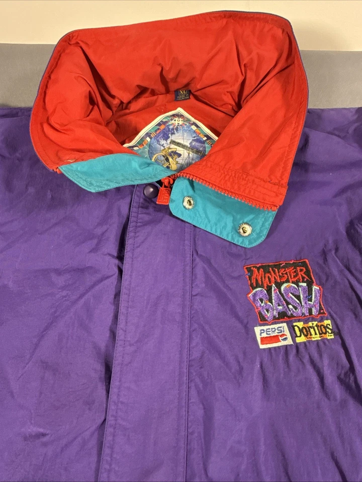 Vintage Gear for Sports Windbreaker Jacket XL 90s Monster Bash Pepsi Purple RARE - Image 3 of 4