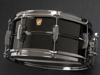Caisse claire Ludwig LB415 Black Beauty 14x6,5 8 tensions coque laiton rare - Photo 1/4