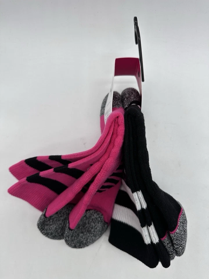 NUEVO 2 PARES PUMA BARRA PARA TETAS MUJER CALCETINES CREW ROSA/NEGRO 9-11 Foto 4 de 4