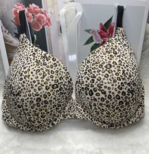 Victoria  s Secret 36D Leopard Print T-Shirt Bra Padded Underwire Back Closure
