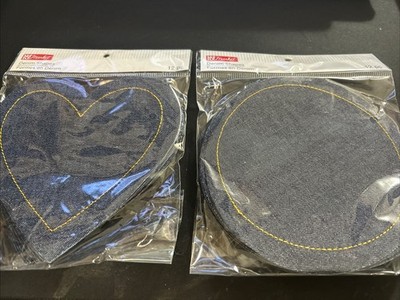 Lot of 2 Make Market Denim Shapes  12 Pc Hearts Circles Dark Denim Color 4C