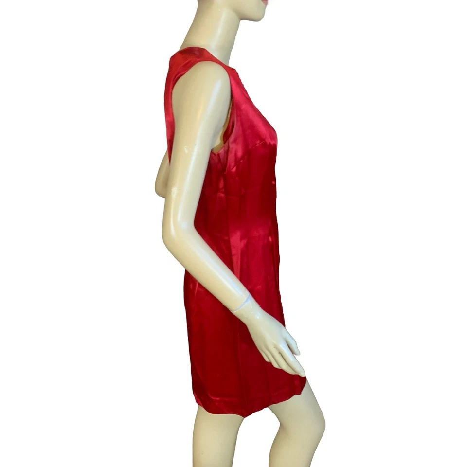 MINIVESTIDO VINTAGE CIRCA 1990 R-WEAR RAMPAGE WEAR CO ROJO SATINADO TALLA 7/S Foto 4 de 4