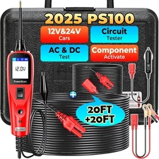 PowerScan 2025 Circuit Tester 12-24V  for Cars Trailers 20FT Cable