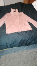 Womens Faux Suede Zip Up F&F Jacket In Pink Size UK 10 - BNWOT