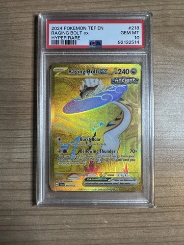 Raging Bolt ex 2024 Pokemon Temporal Forces Hyper Rare #218 PSA 10