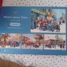 Gibsons Winter About Town 4 x 500 Piece Jigsaw Puzzle - Multicoloured