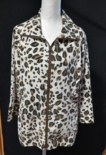 Additions by CHICOS Animal print pattern Lightweight Zipper Jacket Size 1 Med 