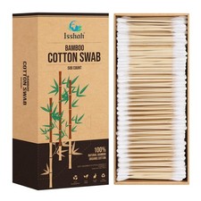 Bamboo Cotton Swabs - 500 Count - FSC Certified and PETA 500 Count, White
