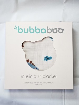 Bubba Boo weiße Bio Bambus & Baumwolle Musselin Steppdecke Decke - Dinosaurier
