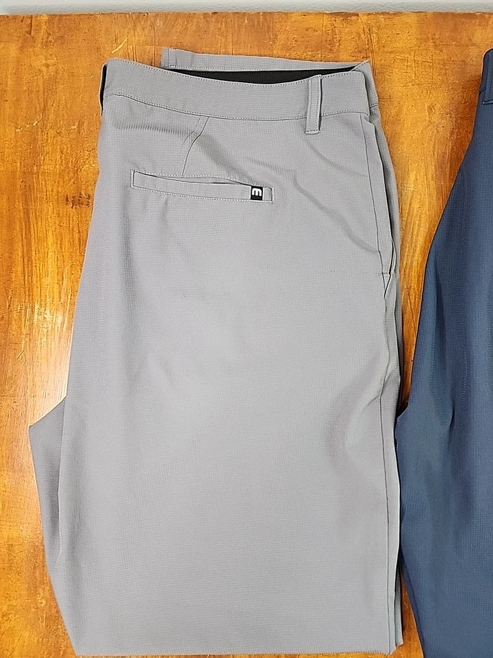 Pantalones Travis Mathew para Hombres W42 L32 Abiertos a Cierre Azul Marino y Gris Golf Oficina Lote de 2 Foto 3 de 4