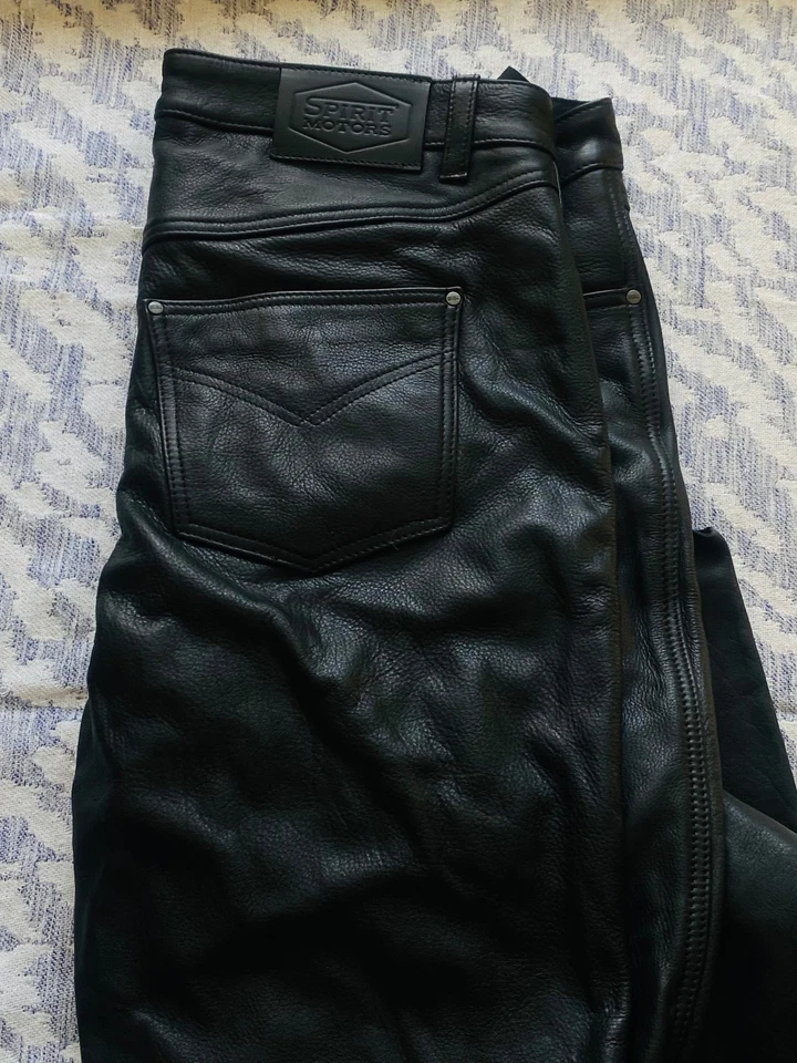 SPIRIT MOTORS Leder Jeans 2.0 Motorrad Protektoren 58 schwarz Bund:50 Schritt:92 - Bild 4 von 4