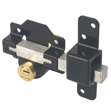 Gate Mate Long Throw Lock 50mm Black, Lockable From Both Sides