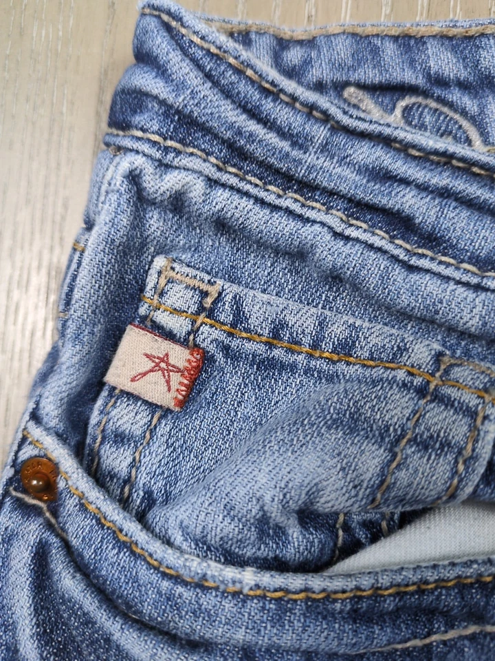 Женские узкие джинсы из денима Big Star Casey 26 с заниженной талией средней стирки синие - Изображение 4 из 4