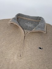 Vineyard Vines Performance Quarter Zip Mens S Tan Stretch Pullover
