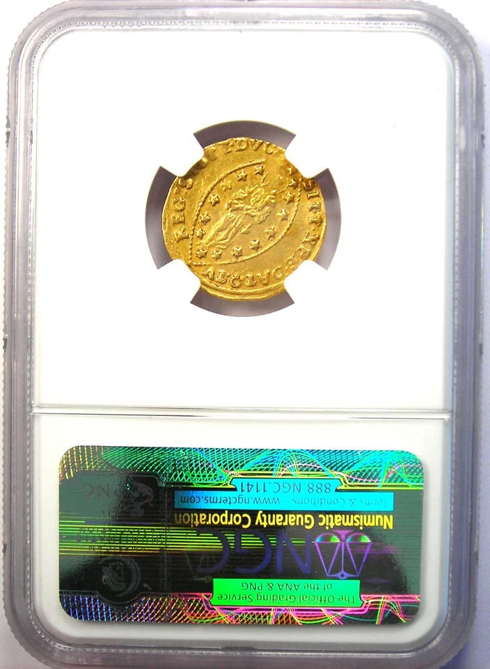 1789-97 Italy Venice Gold Zecchino 1Z Christ Ducat Coin. Certified NGC AU Detail - Image 3 of 4
