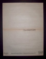 Beatles White Album 1968 Poster Type Ad, Promo Advert  Bonus Album Reviews 