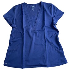 NRG By Barco Women  s Scrub Top Navy Blue Size XL V Neck