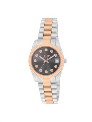 Womens Wristwatch LIU JO Luxury TIMELESS TLJ2490 Stainless Steel Gold Rose Black