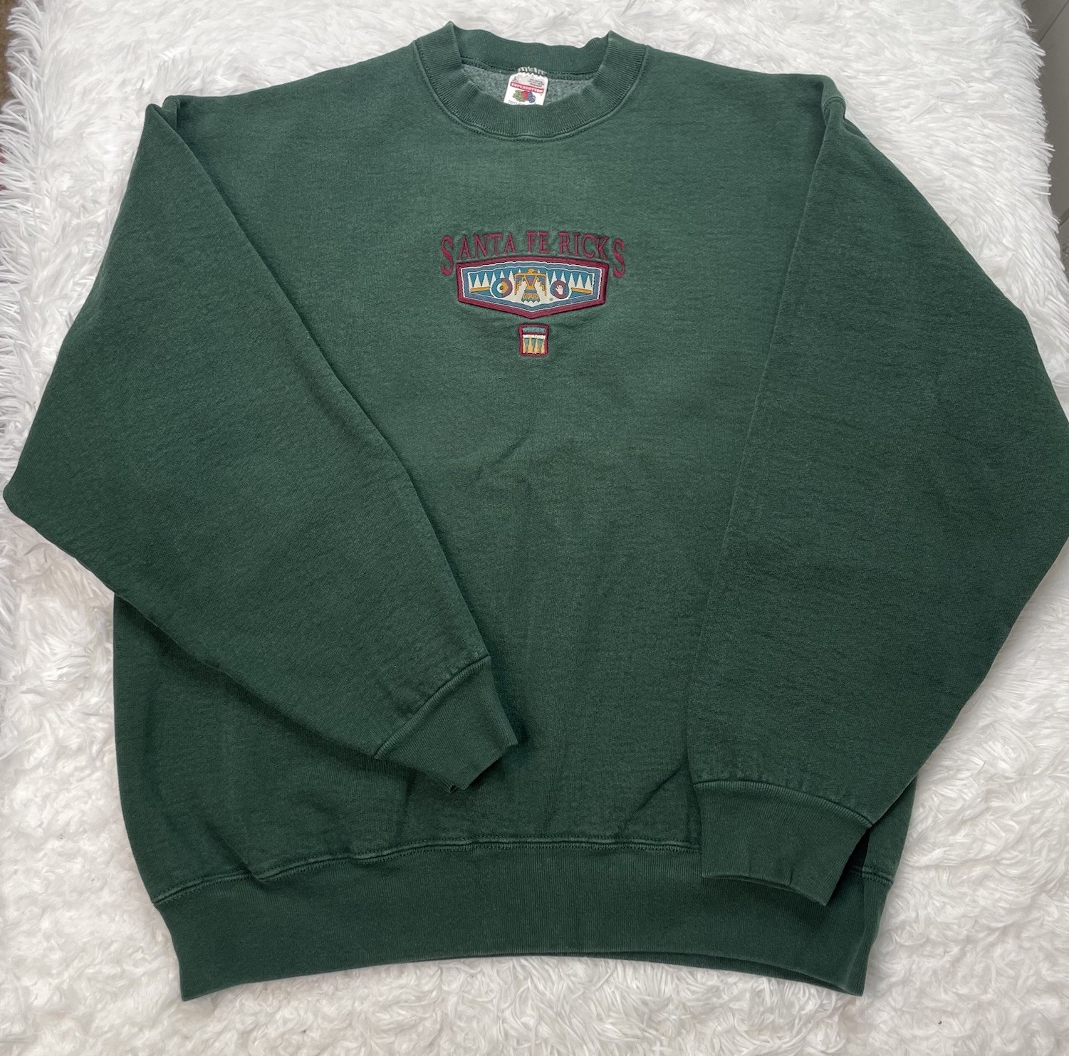 Vintage Supercotton Fruit Of The Loom Sweatshirt Size L Large Santa Fe Aztec USA