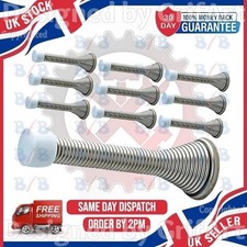 10 CHROME SPRING DOOR STOPS BRASS PLATED  SPIRAL WALL MOUNTED STOPPERS BUFFER