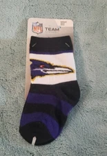 NFL Team Apparel Baltimore RAVENS Rugby Stripe toddler Socks 3 - 8