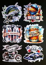 Beautiful DIE CUT CARD TOPPERS Father's Day Fishing Tools Bike Cars Cardmaking