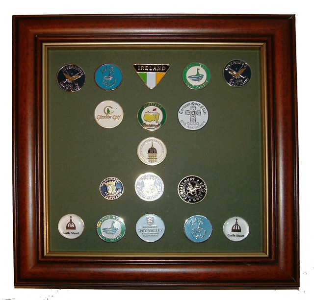 Golf Ball Marker Display Frame for 25 Flat Markers Medium