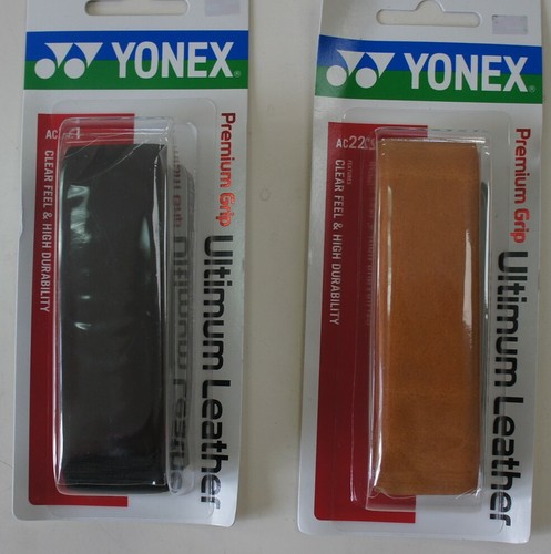 Yonex Premium Leather Badminton Tennis Squash Grip AC221 Black or Brown, Durable - Foto 1 di 6