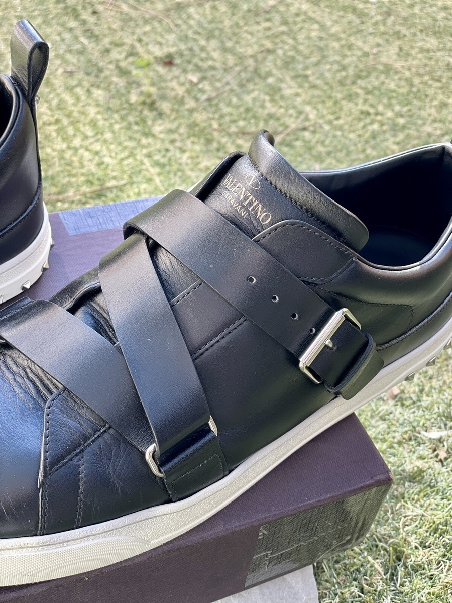 【関税負担】 VALENTINO V PUNK SNEAKERS Valentino Garavani Rockstud V-Punk Strap Black Sneakers