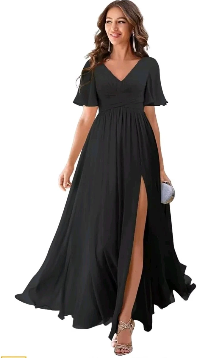 Chiffon Black Plus Bridesmaid Dresses for sale | eBay