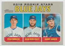 2019 Topps Heritage #376 Ryan Borucki RC / Danny Jansen RC / Sean Reid-Foley RC