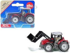 MASSEY FERGUSON TRACTOR WITH FRONT LOADER RED DIECAST MODEL BY SIKU 1484